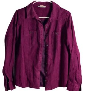 Fred David purple suede, wear bottoms up or open as a jacket